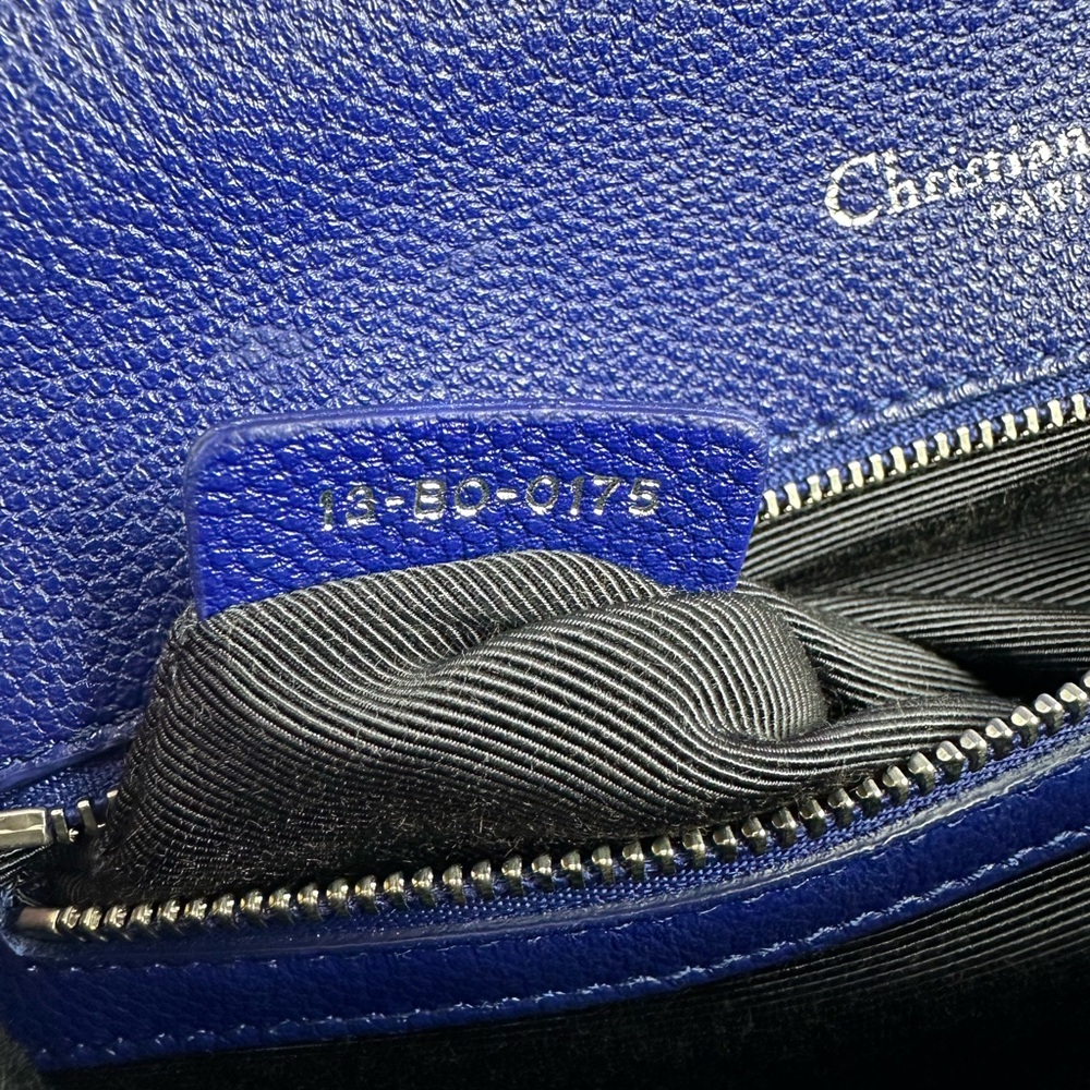 Christian Dior Grained Calfskin Medium Diorama Bag - Royal Blue Silver Hardware - Picture 9 of 12